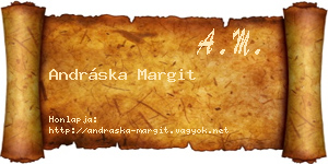 Andráska Margit névjegykártya