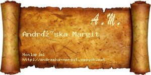 Andráska Margit névjegykártya